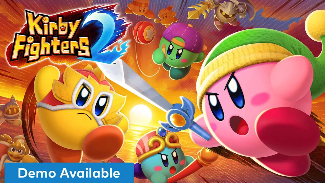 Kirby Fighters 2 official Nintendo Switch banner