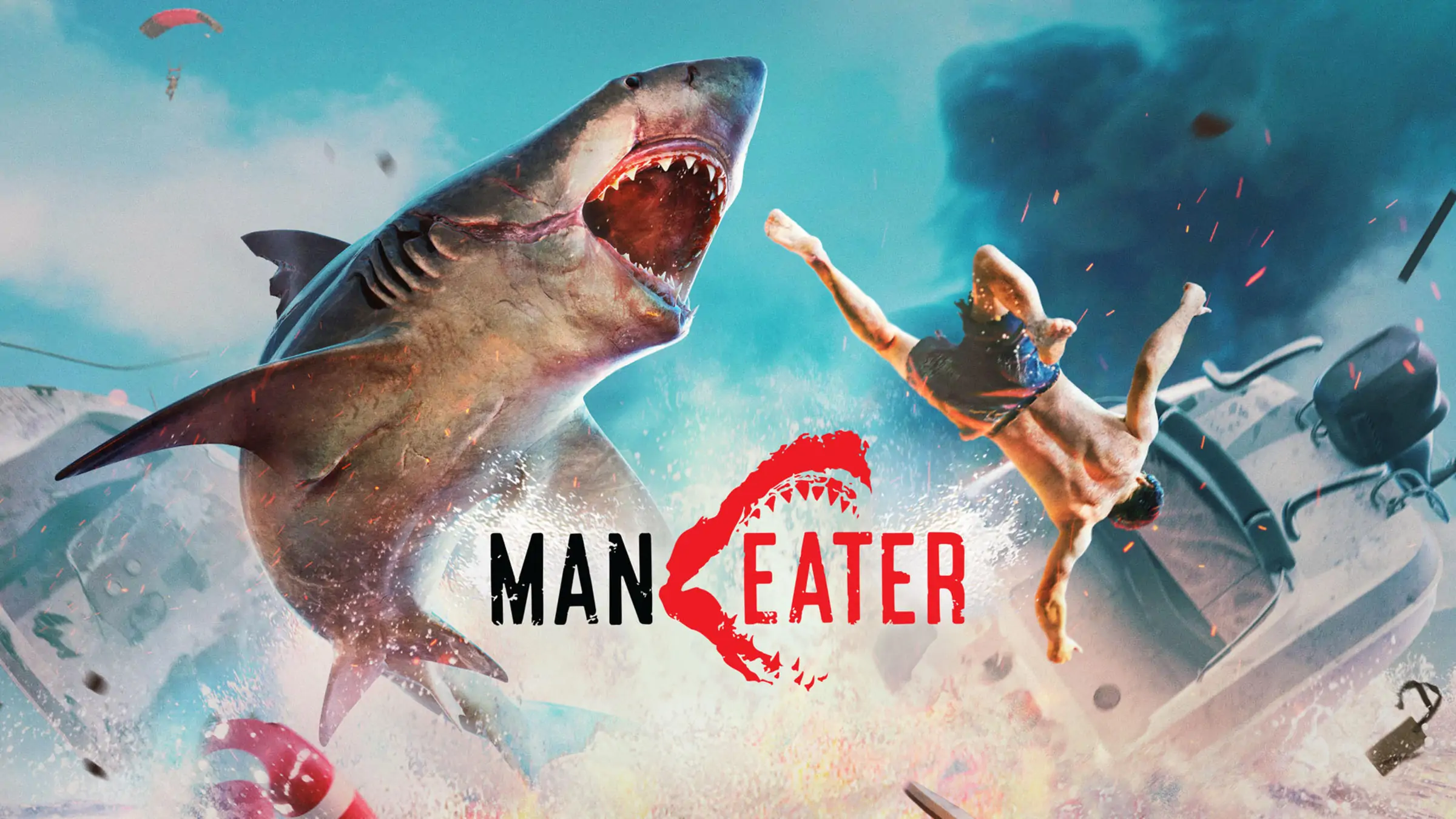 Maneater official Nintendo Switch banner