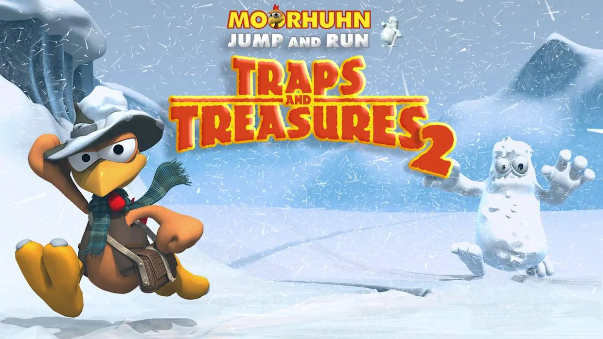 Moorhuhn Jump and Run 'Traps and Treasures 2 official Nintendo Switch banner